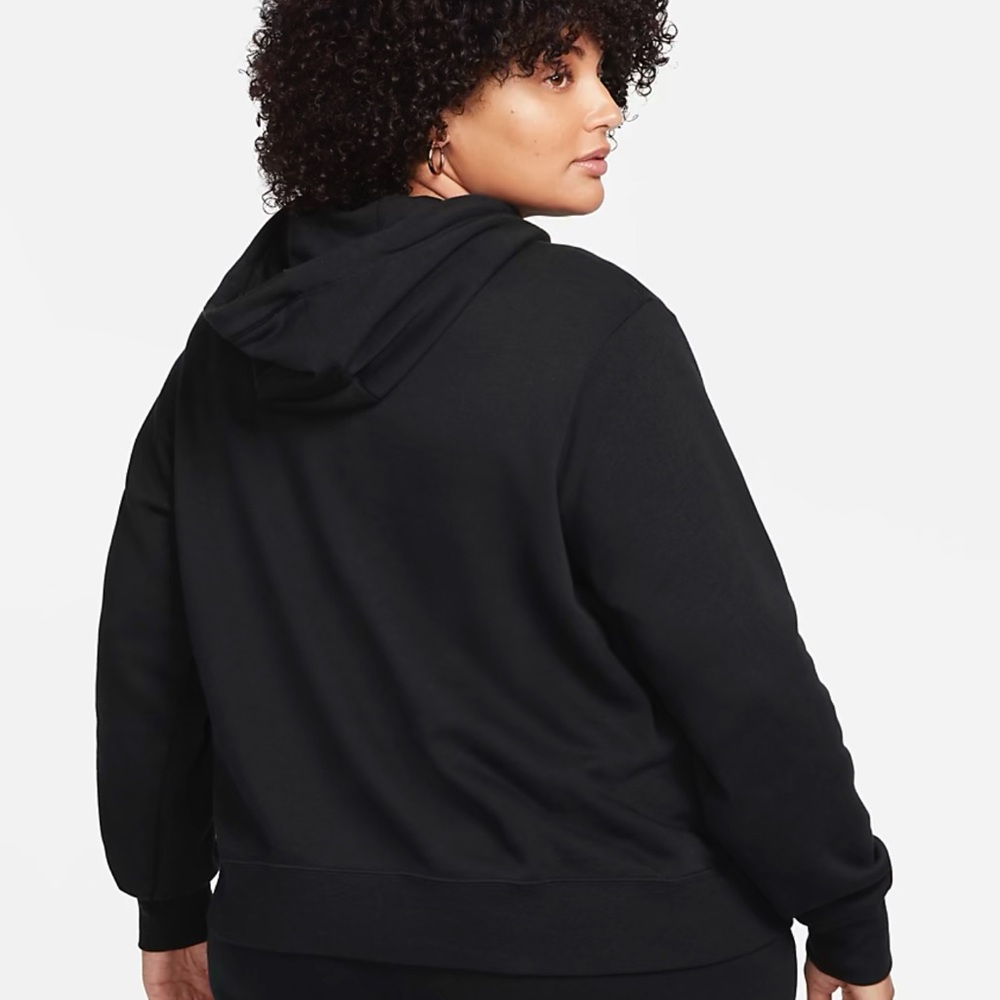 Nike Women's Club Fleece Black Hoodie - Picture 2 of 4